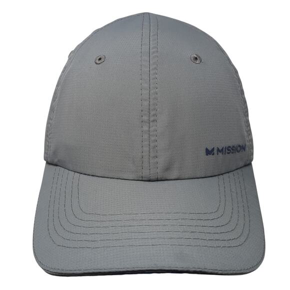 Mission Strapback Hat Gray One Size Adjustable Vent Holes Outdoor - Picture 1 of 9